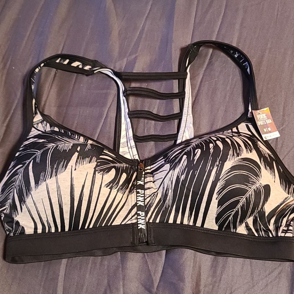 PINK front zip sportsbra